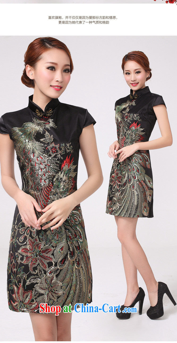 Fruit 2014 new Peacock hot Peacock embroidery cheongsam festive wedding dresses mother improved black XL pictures, price, brand platters! Elections are good character, the national distribution, so why buy now enjoy more preferential! Health