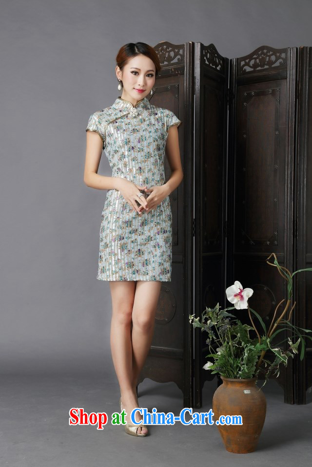 Fruit 2014 new show annual marriage dresses retro improved fancy toast serving daily short cheongsam dress suit green XL pictures, price, brand platters! Elections are good character, the national distribution, so why buy now enjoy more preferential! Health