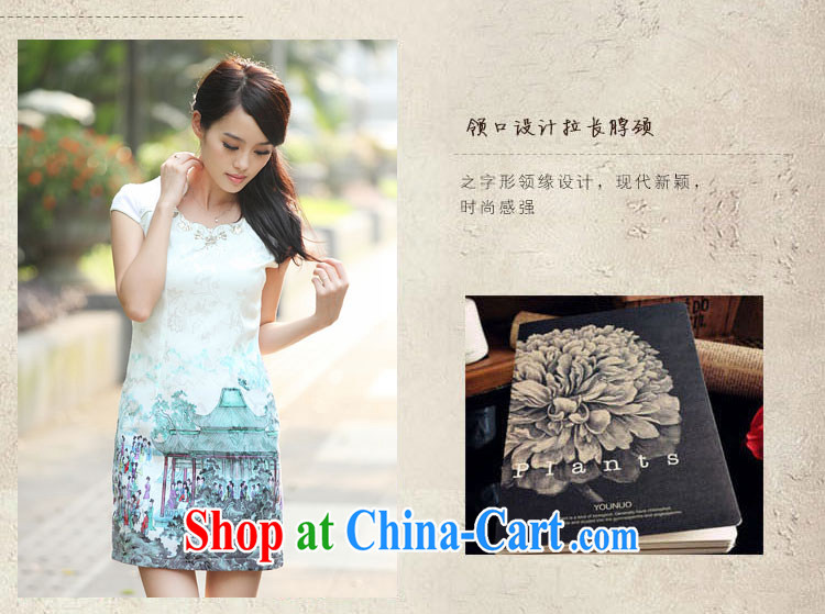 2014 summer fashion beauty improved national wind outfit retro dresses dresses short dresses Indigo color XL pictures, price, brand platters! Elections are good character, the national distribution, so why buy now enjoy more preferential! Health