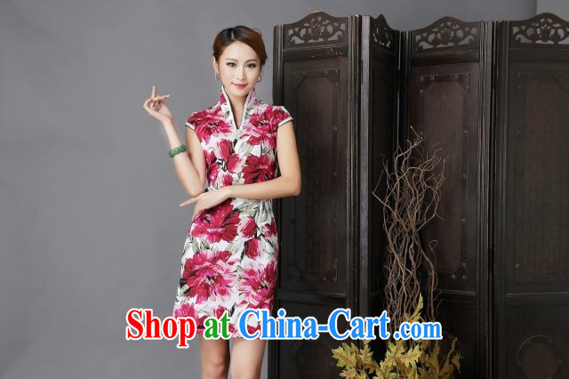Fruit 2014 New floral cheongsam dress stylish improved Chinese qipao fancy XL pictures, price, brand platters! Elections are good character, the national distribution, so why buy now enjoy more preferential! Health