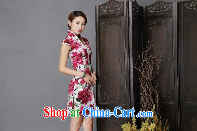 Fruit 2014 New floral cheongsam dress stylish improved Chinese qipao fancy XL pictures, price, brand platters! Elections are good character, the national distribution, so why buy now enjoy more preferential! Health