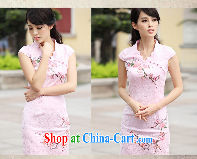Summer 2014 new stylish short retro stamp duty cultivating cheongsam dress skirt pink XL pictures, price, brand platters! Elections are good character, the national distribution, so why buy now enjoy more preferential! Health