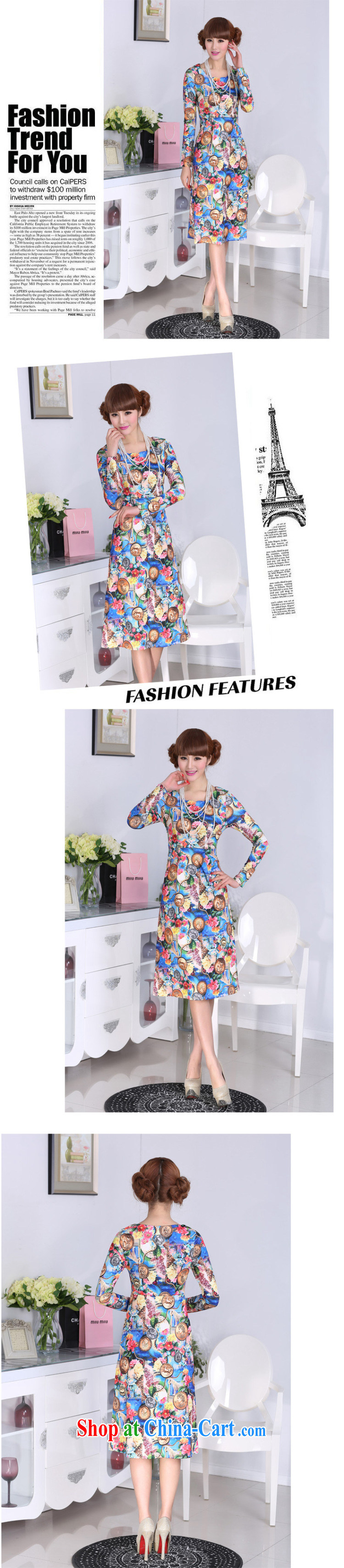 2014 spring new long dress ancient coins antique stamp wavy robes for the waist long skirt ancient coins XL pictures, price, brand platters! Elections are good character, the national distribution, so why buy now enjoy more preferential! Health