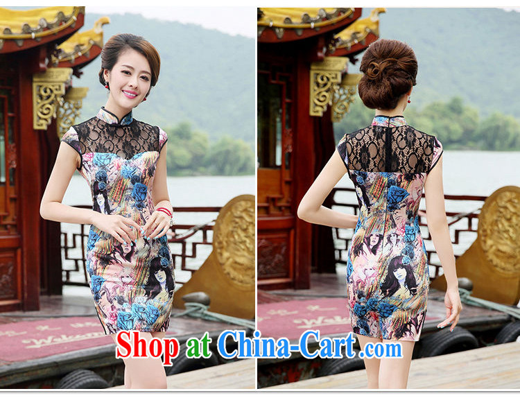 The beautiful valley 2015 NEW classic Chinese style Chinese, for manual for painting dress dresses cheongsam dress blue XL pictures, price, brand platters! Elections are good character, the national distribution, so why buy now enjoy more preferential! Health