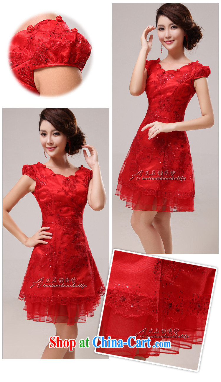 The United States, the Chinese Antique -- red bridal wedding dresses serving toast short lace, improved Princess package shoulder cuff beauty graphics thin Q 0007 red L pictures, price, brand platters! Elections are good character, the national distribution, so why buy now enjoy more preferential! Health