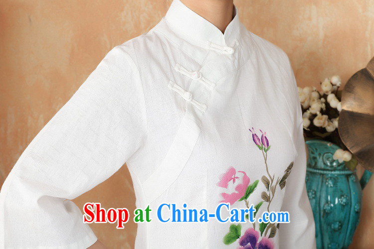 Shanghai, optimize purchase female Tang Women's clothes summer T-shirt, for a tight hand-painted cotton the Chinese Han-female Enhancement - 1 white purple 2 XL pictures, price, brand platters! Elections are good character, the national distribution, so why buy now enjoy more preferential! Health