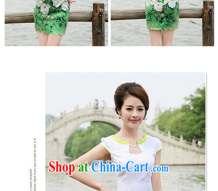 The Hee 2014 summer retro short-sleeved improved stylish stamp Chinese qipao dress female non-Lao dresses red Peony flowers XXL pictures, price, brand platters! Elections are good character, the national distribution, so why buy now enjoy more preferential! Health