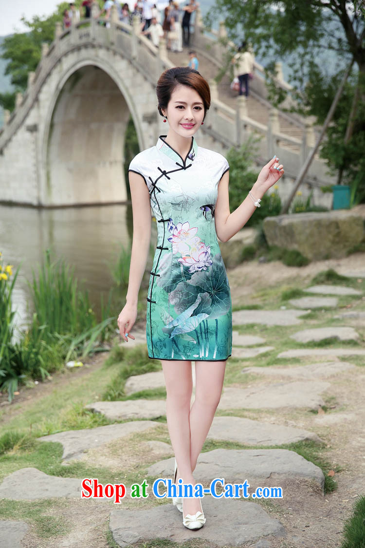New cheongsam dress summer day-old fashioned style surrounded the