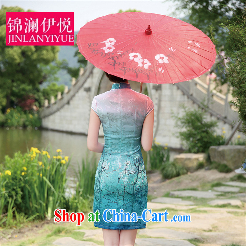 kam world Iraq's elegant wind-of-yuan style lady high-end women who decorated container Phillips stamp outfit water small blue dress dress uniform toasting bride container take XXL, Kam world, Hyatt, shopping on the Internet