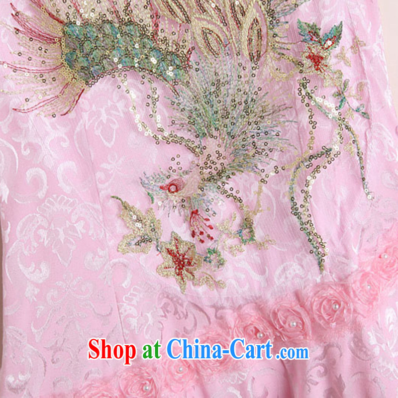Clearly, Venmer sexy lace retro female Phoenix TV embroidery summer cheongsam dress improved fashion dresses 1220 pink XL, and Director (Venmer), shopping on the Internet