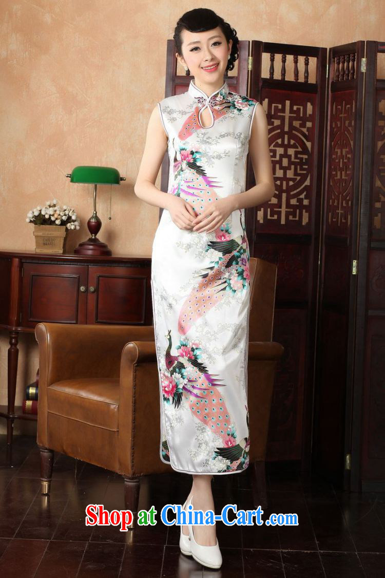 Floor is still building female new summer, Ms. collar sleeveless stamp duty, long Chinese improved retro cheongsam Chinese female 5115 white 2XL/40 pictures, price, brand platters! Elections are good character, the national distribution, so why buy now enjoy more preferential! Health