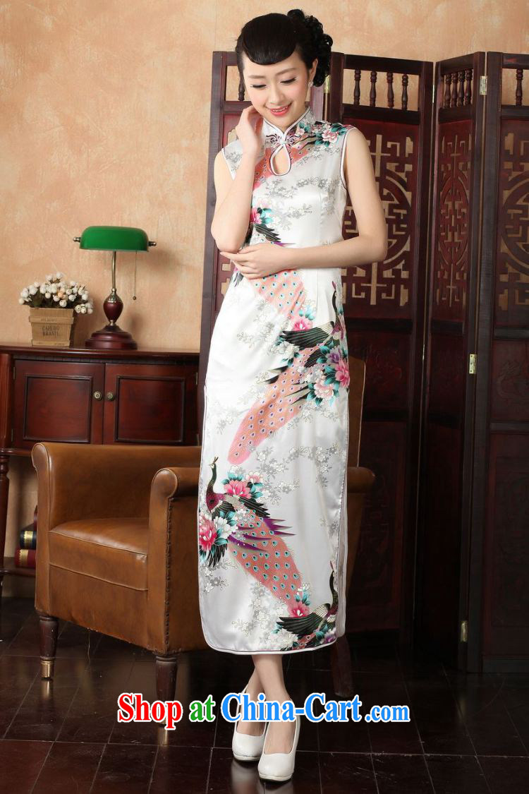 Floor is still building female new summer, Ms. collar sleeveless stamp duty, long Chinese improved retro cheongsam Chinese female 5115 white 2XL/40 pictures, price, brand platters! Elections are good character, the national distribution, so why buy now enjoy more preferential! Health