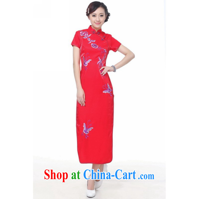 Floor is still building female new summer, Ms. short-sleeved retro, long embroidered Chinese improved the code cheongsam Chinese female C 0005 - C 2 XL_40