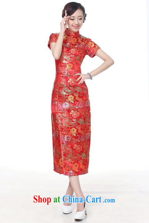 Floor is still building female new summer, Ms. short-sleeved, long, hand-painted antique Chinese improved cheongsam Chinese female C 0001 red M/34 pictures, price, brand platters! Elections are good character, the national distribution, so why buy now enjoy more preferential! Health