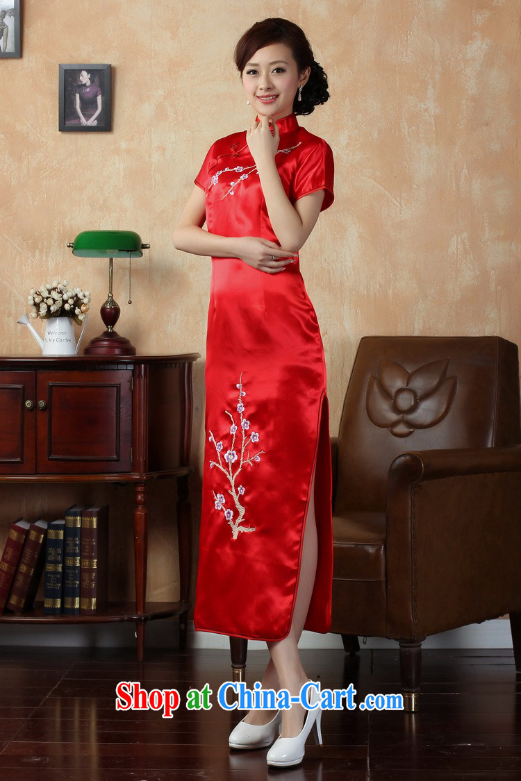 Floor is still building female new summer, Ms. short-sleeved hand-painted antique Chinese improved the Code, long cheongsam Chinese clothing show female J 3406 Lake blue 3 XL/ 42/Pictures, price, brand platters! Elections are good character, the national distribution, so why buy now enjoy more preferential! Health