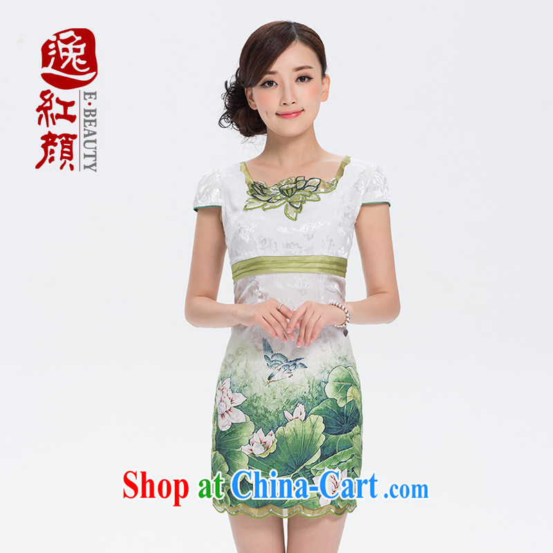 proverbial hero once and for all I should be grateful if you dyed short retro style cheongsam dress summer dress outfit improved daily fashion beauty green 2 XL