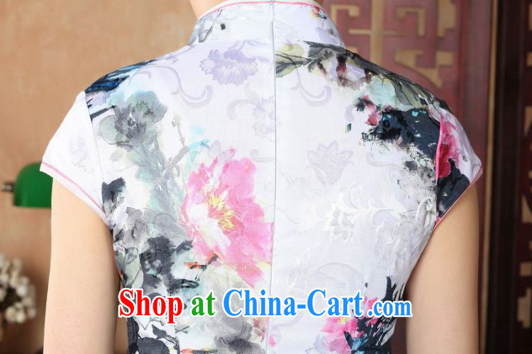 Floor is still building female new summer, short-sleeved, for the charge-back retro hand-painted Chinese improved cheongsam Chinese women dress white 2XL/40 pictures, price, brand platters! Elections are good character, the national distribution, so why buy now enjoy more preferential! Health