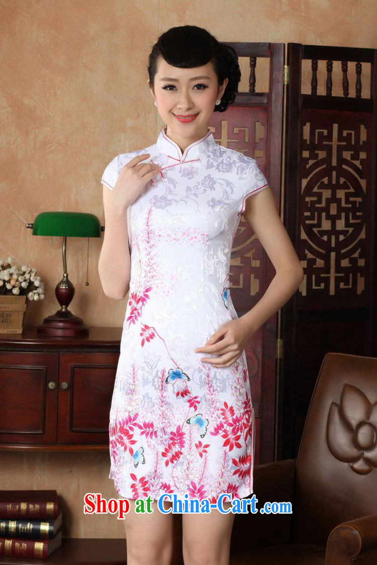 Floor is still building female new summer, short-sleeved, for the charge-back retro hand-painted Chinese improved the code cheongsam Chinese women dress white L/36 pictures, price, brand platters! Elections are good character, the national distribution, so why buy now enjoy more preferential! Health