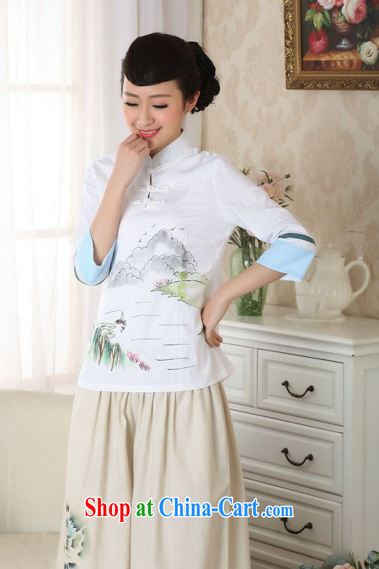 Yet, Ms. building new summer, cotton for the Chinese nation, ladies hand-painted large, Tang is improved, white 2XL pictures, price, brand platters! Elections are good character, the national distribution, so why buy now enjoy more preferential! Health