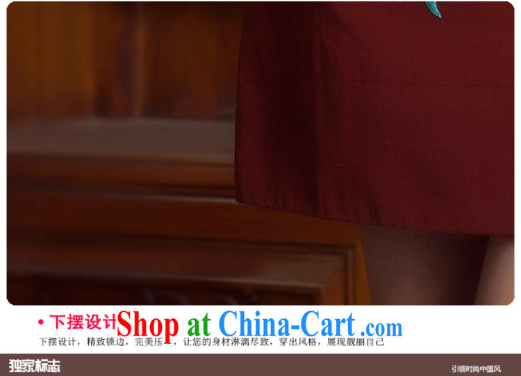 Princess 2014 spring and summer new round-collar Chinese upscale embroidered dresses sauna silk Silk Cheongsam girls overnight red 5 XL pictures, price, brand platters! Elections are good character, the national distribution, so why buy now enjoy more preferential! Health