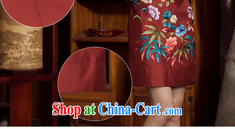 Princess 2014 spring and summer new round-collar Chinese upscale embroidered dresses sauna silk Silk Cheongsam girls overnight red 5 XL pictures, price, brand platters! Elections are good character, the national distribution, so why buy now enjoy more preferential! Health