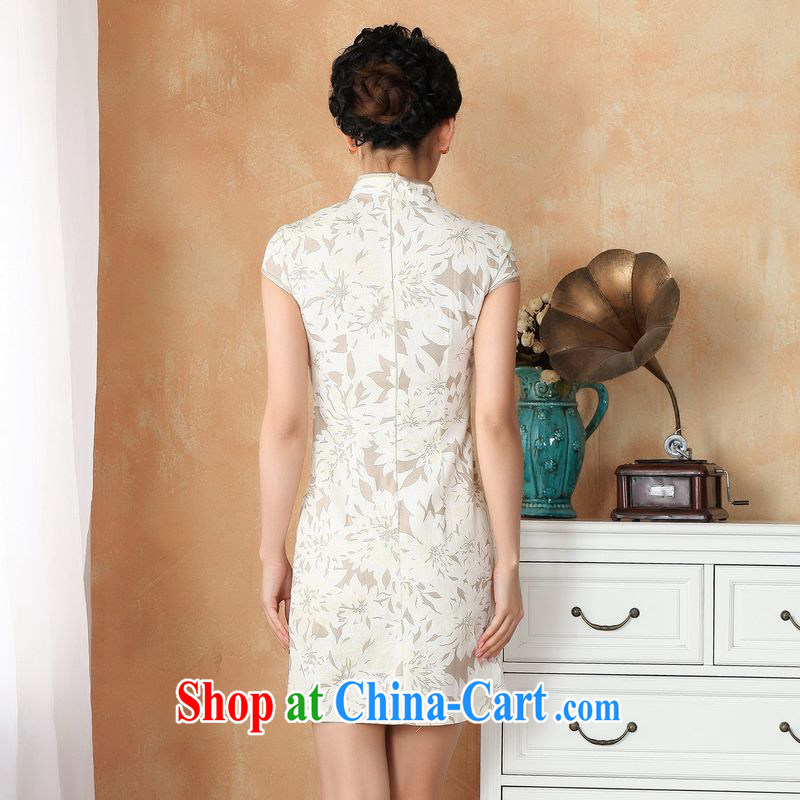 Jing An outfit summer improved retro dresses, cotton for the hand-painted Chinese improved cheongsam dress short 2391 - 4 white 2XL (recommendations 120 - 130 jack, an Jing, shopping on the Internet