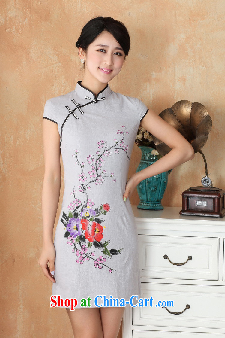 Jing An outfit summer improved retro dresses, for the hard-pressed the cotton hand-painted Chinese improved cheongsam dress short 2396 - 1 the color 2 XL (120 - 130 ) jack pictures, price, brand platters! Elections are good character, the national distribution, so why buy now enjoy more preferential! Health