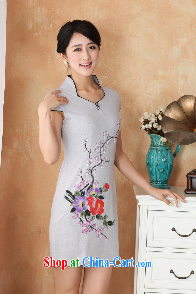 Jing An outfit summer improved retro dresses, for the hard-pressed the cotton hand-painted Chinese improved cheongsam dress short 2396 - 1 the color 2 XL (120 - 130 ) jack pictures, price, brand platters! Elections are good character, the national distribution, so why buy now enjoy more preferential! Health