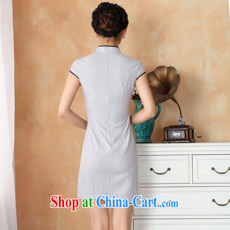 Jing An outfit summer improved retro dresses, for the hard-pressed the cotton hand-painted Chinese improved cheongsam dress short 2396 - 1 the color 2 XL (120 - 130 ) jack, an Jing, shopping on the Internet