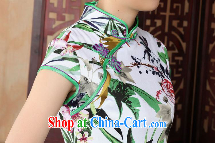 Jing An outfit summer improved retro dresses, for a tight cotton hand-painted Chinese improved cheongsam dress short 0221 - A green 2 XL (120 - 130 ) jack pictures, price, brand platters! Elections are good character, the national distribution, so why buy now enjoy more preferential! Health