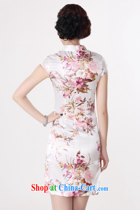 Jing An outfit summer improved retro dresses, for a tight silk hand-painted Chinese improved cheongsam dress short DQ 1001 white M (100 - 110 ) jack pictures, price, brand platters! Elections are good character, the national distribution, so why buy now enjoy more preferential! Health