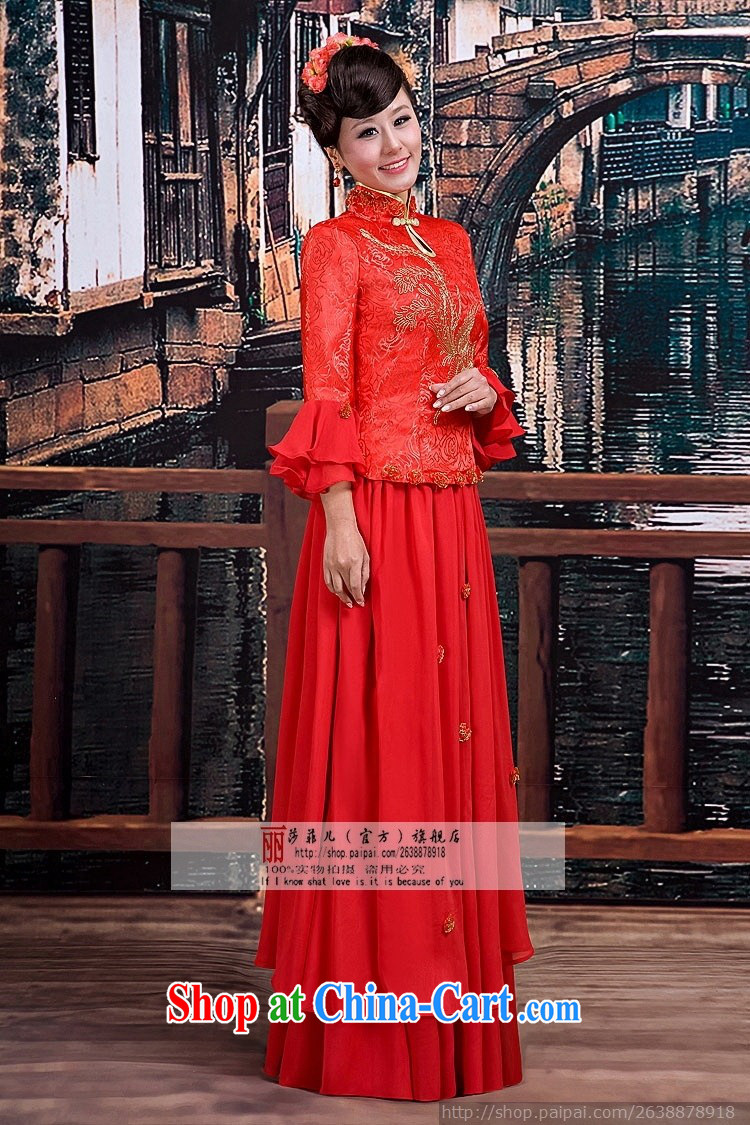 2014 new bridal wedding dresses cheongsam Chinese qipao long cheongsam red customer service to size. Does not support returning pictures, price, brand platters! Elections are good character, the national distribution, so why buy now enjoy more preferential! Health