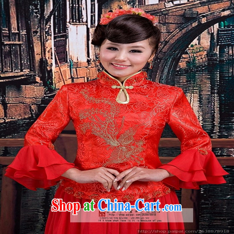 2014 new bridal wedding dresses cheongsam Chinese qipao long cheongsam red customer service to size. Does not support returning to love so Pang, online shopping