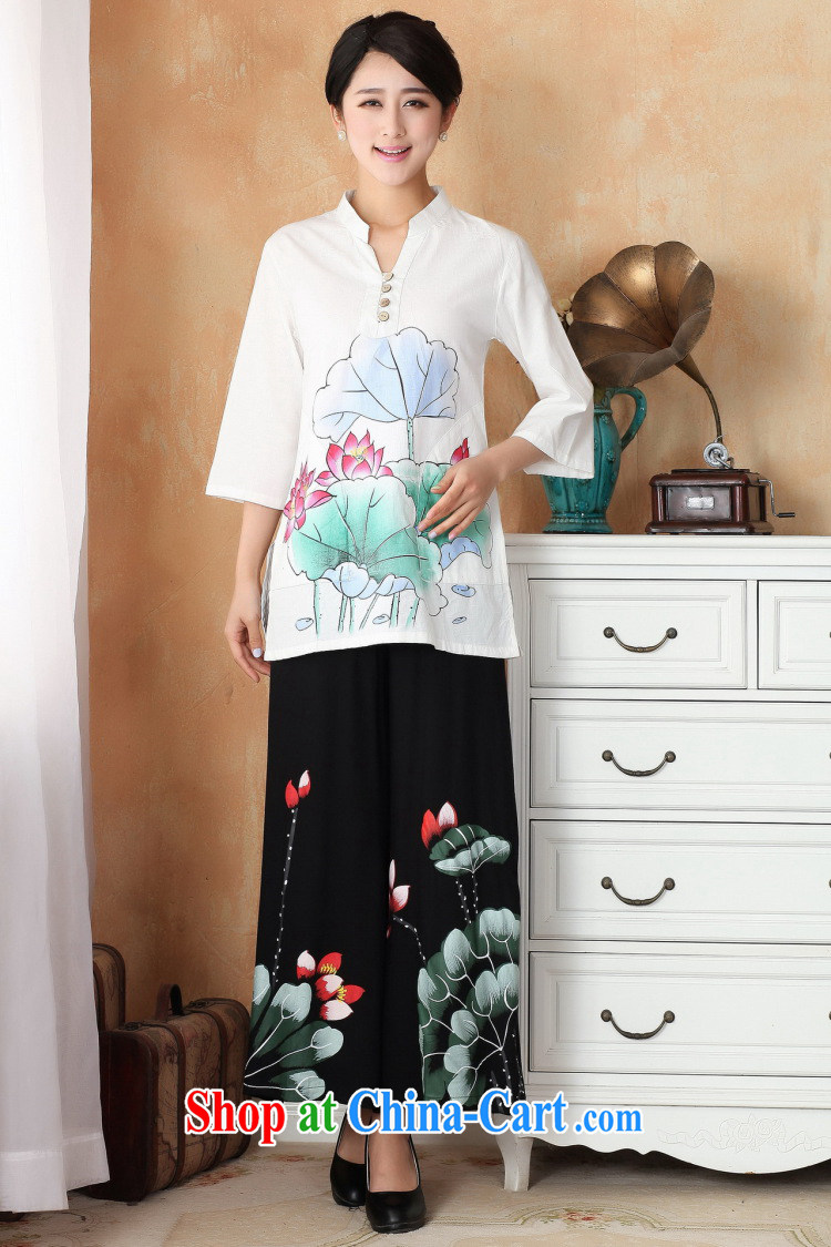 Floor is still building female new summer cotton Ms. Ma maximum code Chinese female improved hand-painted cheongsam Chinese girls T-shirt - 2 Hong Kong I should be grateful if you 3 XL pictures, price, brand platters! Elections are good character, the national distribution, so why buy now enjoy more preferential! Health
