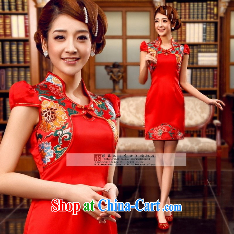 Bridal wedding dresses wedding dresses red short cheongsam Chinese Antique improved cheongsam toast Stage service red customer service to size the Do Not Support return to love so Pang, shopping on the Internet