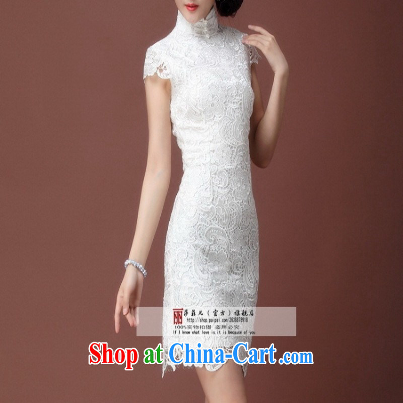 Elegant imported water-soluble lace cheongsam luxury to the white only the cheongsam dress dress Y 640 white S can return to love so Peng, shopping on the Internet