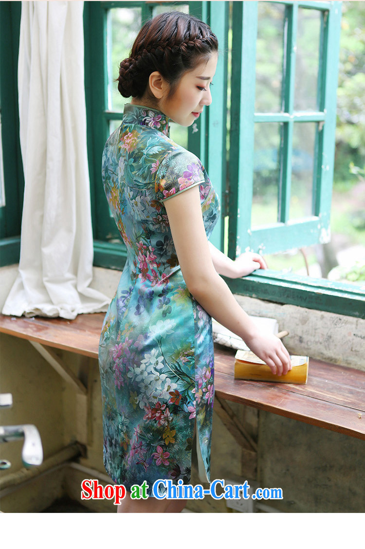 once and for all years proverbial hero mute good Silk Cheongsam dress upscale retro summer wear cheongsam dress improved daily fashion green 2 XL pictures, price, brand platters! Elections are good character, the national distribution, so why buy now enjoy more preferential! Health