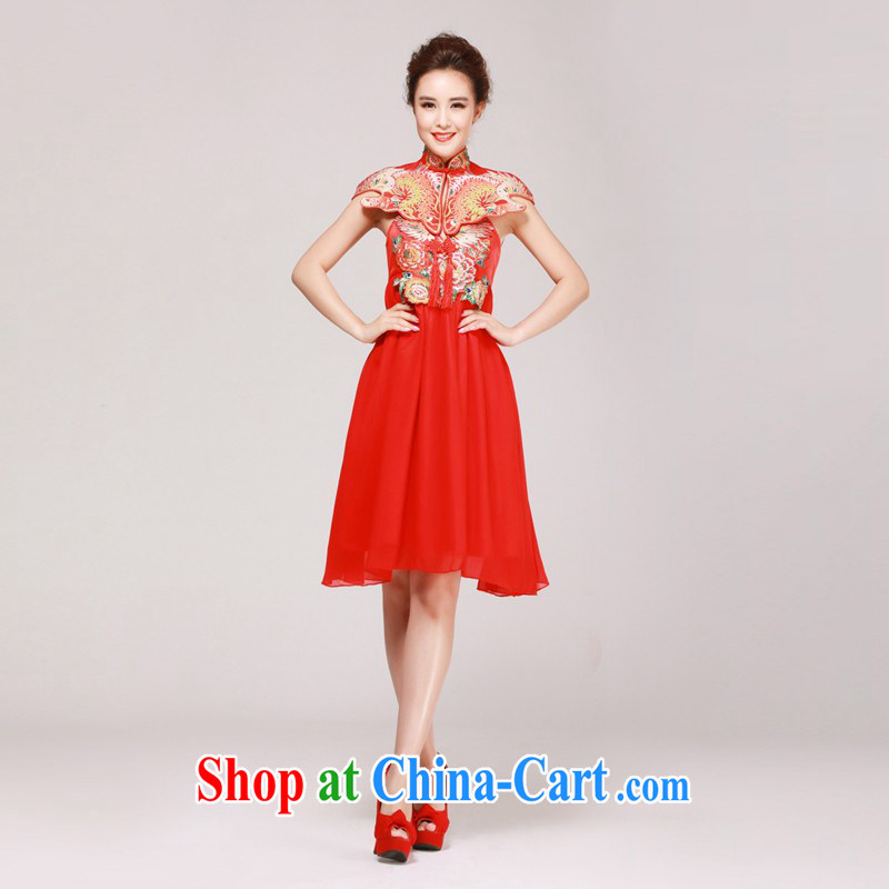 According to the 2015 Uganda new Bong-Grand Prix red retro embroidery take out a shawl bridal dresses serving toast dress red long. size is not final, and Yong Yan good offices, shopping on the Internet