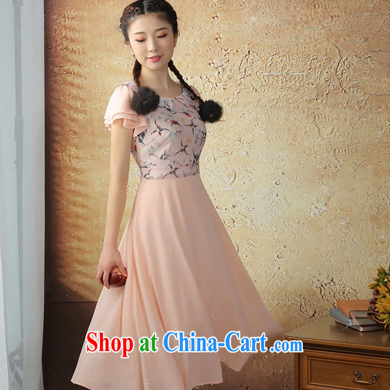 once and for all and fatally jealous Toner fuser China wind dresses 2014 summer new literary and artistic small fresh female skirt ethnic wind pink S, fatally jealous once and for all, and, on-line shopping
