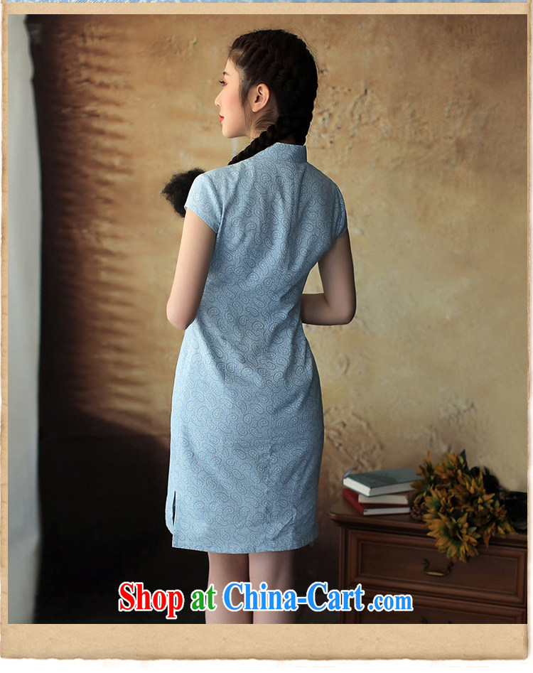 proverbial hero once and for all from a retro new cheongsam dress summer cheongsam dress improved daily fashion blue XL pictures, price, brand platters! Elections are good character, the national distribution, so why buy now enjoy more preferential! Health