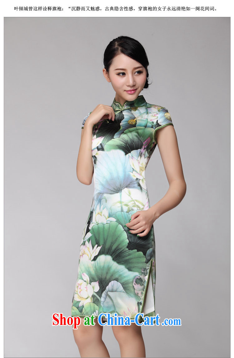 Silk Cheongsam improved summer Lotus stylish upmarket daily silk Tang Women's clothes ZS 003 green M (2 feet 1 lumbar) pictures, price, brand platters! Elections are good character, the national distribution, so why buy now enjoy more preferential! Health