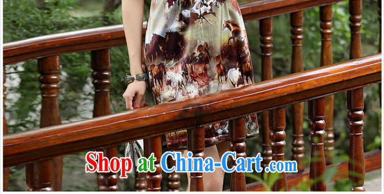 The CYD HO Kwun Tong' 10,000 horse 2014 summer retro stamp Silk Cheongsam luxury sauna Silk Cheongsam QD 4523 fancy XXL pictures, price, brand platters! Elections are good character, the national distribution, so why buy now enjoy more preferential! Health
