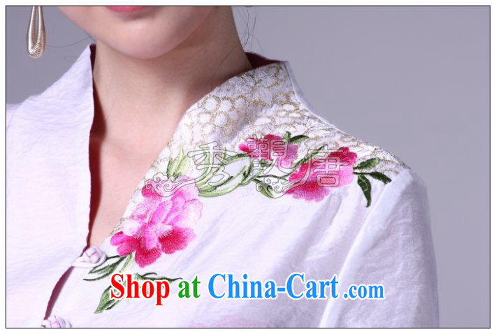 The CYD HO Kwun Tong' charm Peony embroidery Chinese, summer/Chinese improved short-sleeve T-shirt outfit/G 16,177 white L pictures, price, brand platters! Elections are good character, the national distribution, so why buy now enjoy more preferential! Health