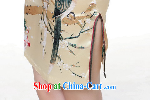 Miss Au contributed dresses summer improved retro dresses, for a tight silk hand-painted Chinese improved cheongsam dress, long, 0197 - B gold 2XL (recommendations 120 - 130 jack) pictures, price, brand platters! Elections are good character, the national distribution, so why buy now enjoy more preferential! Health