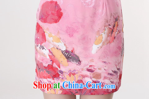 Jing An outfit summer improved retro dresses with pure cotton hand-painted Chinese improved cheongsam dress short 0210 pink 2 XL (recommendations 120 - 130 jack) pictures, price, brand platters! Elections are good character, the national distribution, so why buy now enjoy more preferential! Health