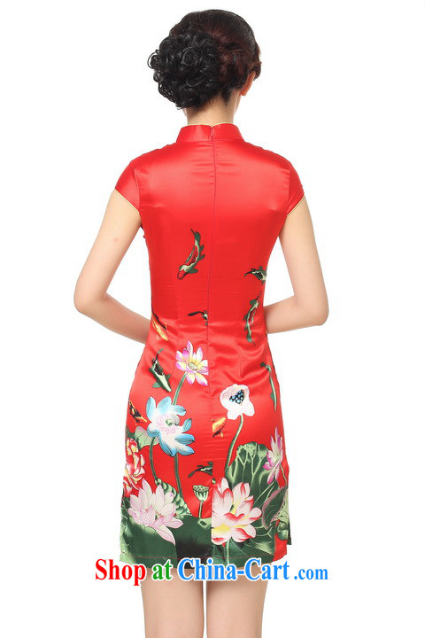 Jing An outfit summer improved retro dresses, for a tight silk Lotus Chinese improved cheongsam dress short D 0183 - A PO blue L (recommendations 110 - 115 jack) pictures, price, brand platters! Elections are good character, the national distribution, so why buy now enjoy more preferential! Health