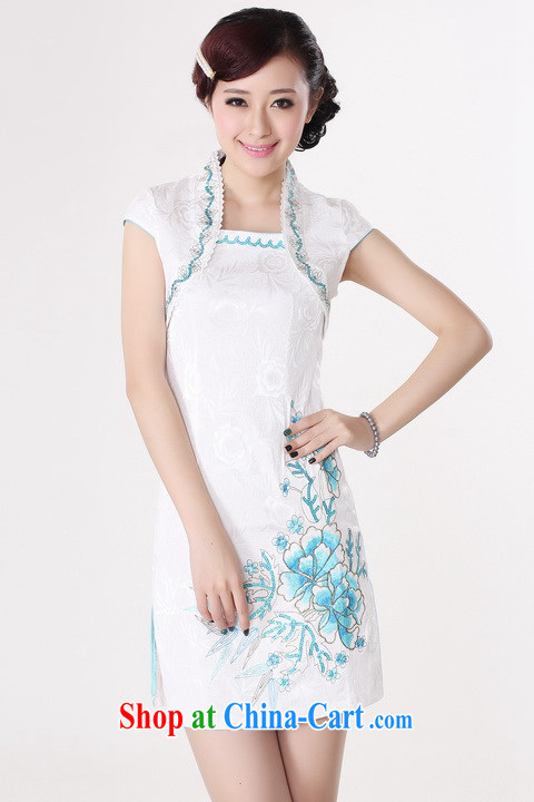 Jing An outfit summer improved retro dresses, for pure cotton hand-painted Chinese improved cheongsam dress short 0114 white 2XL (recommendations 120 - 130 jack) pictures, price, brand platters! Elections are good character, the national distribution, so why buy now enjoy more preferential! Health