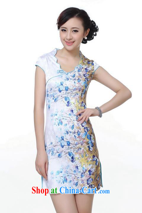 Jing An outfit summer improved retro dresses V collar cotton hand-painted Chinese improved cheongsam dress short 0219 white 2XL (recommendations 120 - 130 jack) pictures, price, brand platters! Elections are good character, the national distribution, so why buy now enjoy more preferential! Health