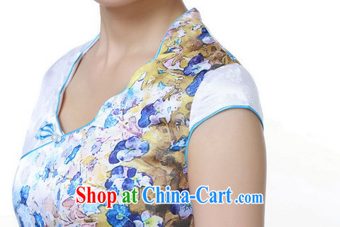 Jing An outfit summer improved retro dresses V collar cotton hand-painted Chinese improved cheongsam dress short 0219 white 2XL (recommendations 120 - 130 jack) pictures, price, brand platters! Elections are good character, the national distribution, so why buy now enjoy more preferential! Health