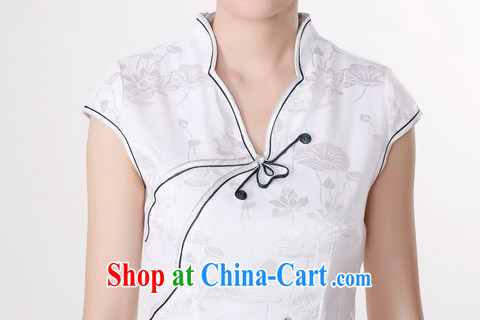 Jing An outfit summer improved retro dresses V collar cotton Lotus Chinese improved cheongsam dress short 0217 white S (recommendations 85 - 95 jack) pictures, price, brand platters! Elections are good character, the national distribution, so why buy now enjoy more preferential! Health